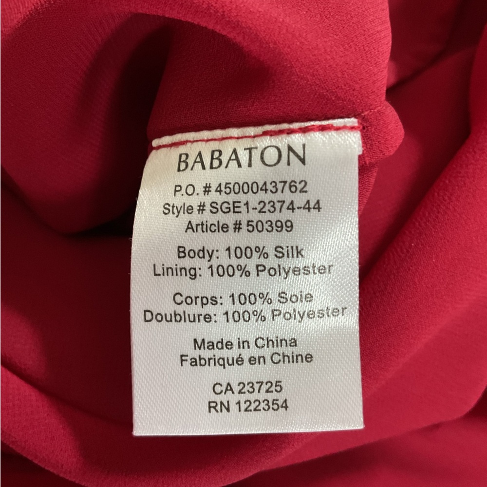 Aritzia Babaton 💯% Silk Red Blouse liev Tank Top size XS - Picture 3 of 4
